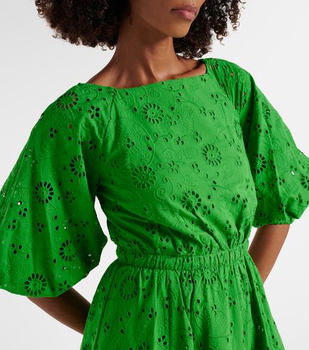Robe midi en coton ajouré à broderies - Carolina Herrera - Modalova