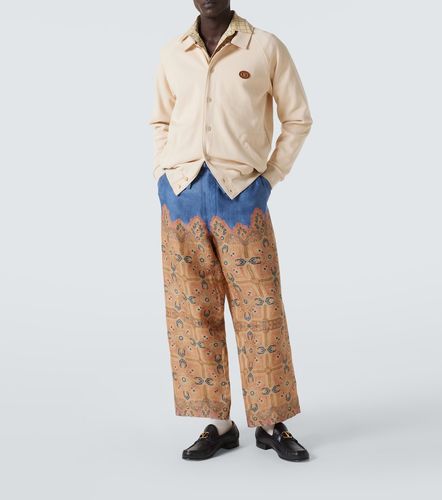 Pantalon ample imprimé en lin - Valentino - Modalova