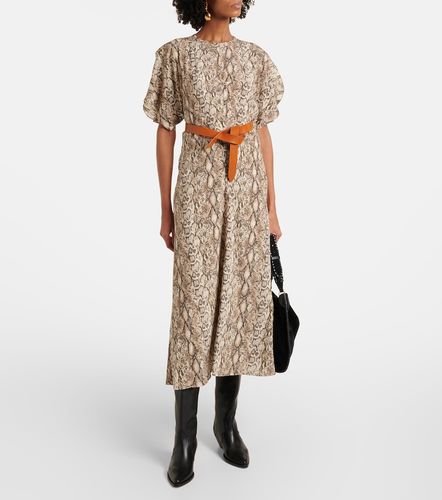 Robe midi Keany en soie mélangée imprimée - Isabel Marant - Modalova