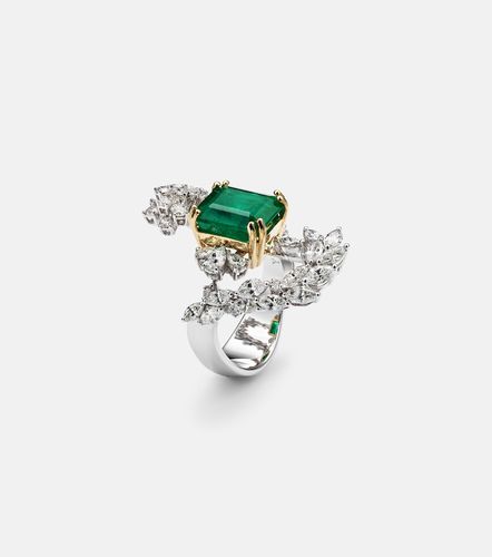 Bague Reign Supreme en or blanc 18 ct, émeraude et diamants - Yeprem - Modalova