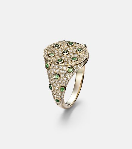 Yvonne Léon Bague en or 9 ct, diamants gris et tsavorites - Yvonne Leon - Modalova