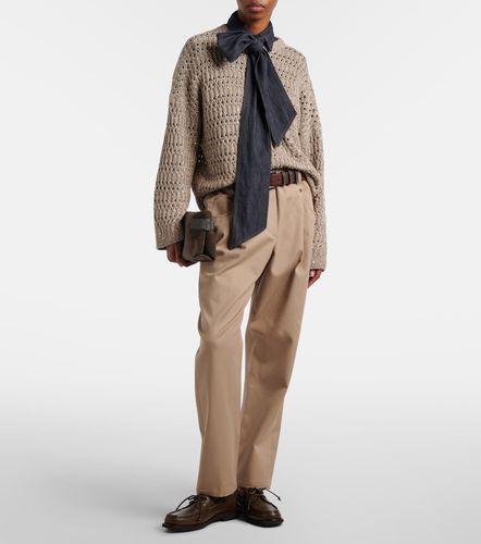 Pantalon droit en coton mélangé - Brunello Cucinelli - Modalova