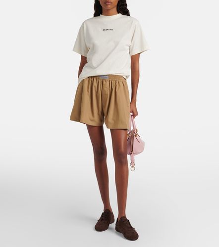 T-shirt en jersey de coton brodé à logo - Balenciaga - Modalova