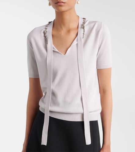 Pull en laine vierge à col lavallière - Valentino - Modalova