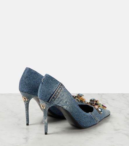Escarpins en denim à cristaux - Dolce&Gabbana - Modalova