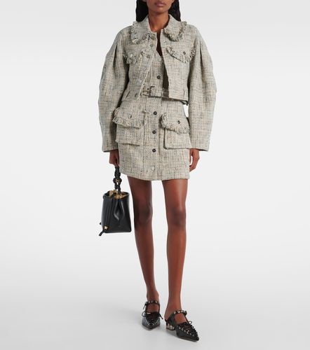 Veste raccourcie en tweed de coton - Ganni - Modalova