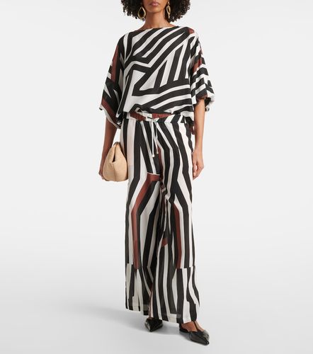 Pantalon ample Tropea rayé en soie - Max Mara - Modalova