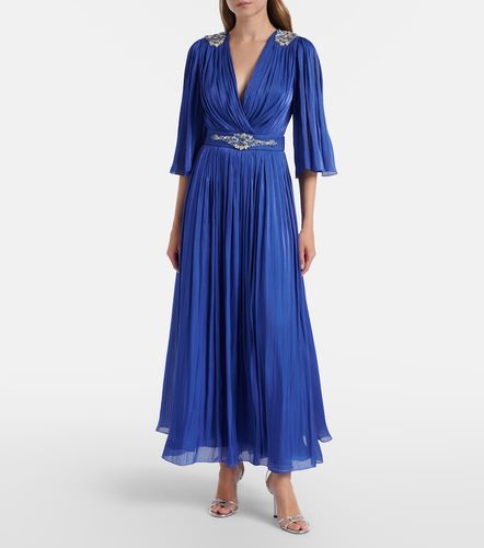 Robe en georgette de Lurex à ornement - Costarellos - Modalova