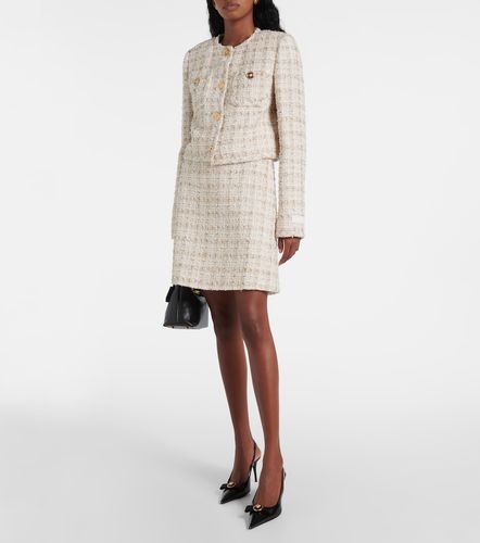 Mini-jupe en tweed à ornements - Versace - Modalova