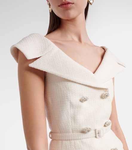 Robe longue en georgette et bouclé - Self-Portrait - Modalova
