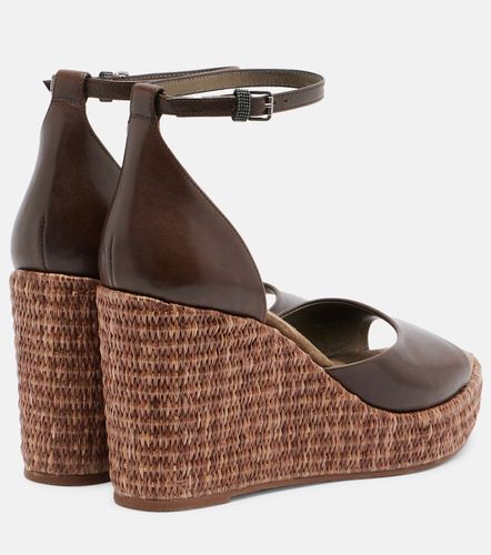 Sandales compensées Monili en cuir - Brunello Cucinelli - Modalova