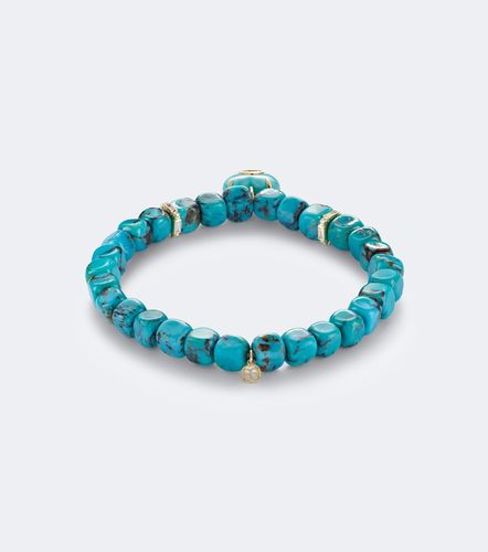 Bracelet en or 14 ct, perles, turquoise et diamants - Sydney Evan - Modalova