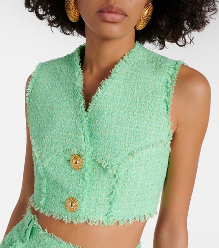 Balmain Crop top en tweed - Balmain - Modalova