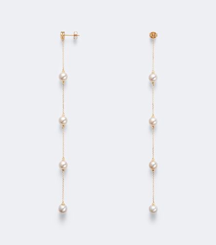 Boucles d'oreilles en or 14 ct, diamants et perles - Mateo - Modalova