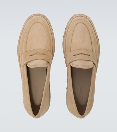 Mocassins en daim et jute - Giorgio Armani - Modalova