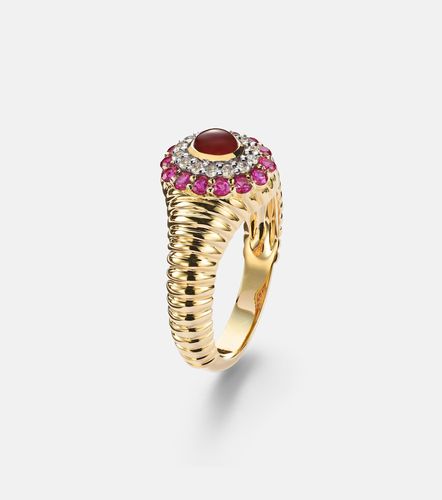 Yvonne Léon Bague Pompadour Baby en or 9 ct, agate, rubis et diamants - Yvonne Leon - Modalova