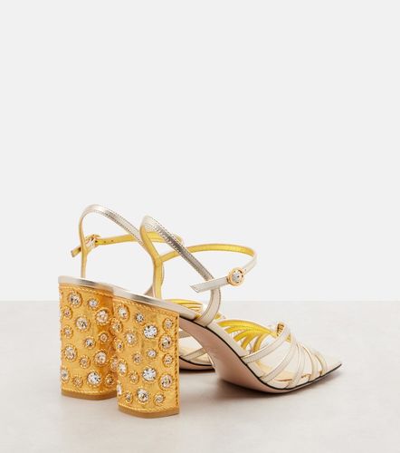 Sandales 90 en cuir métallisé à ornements - Valentino Garavani - Modalova