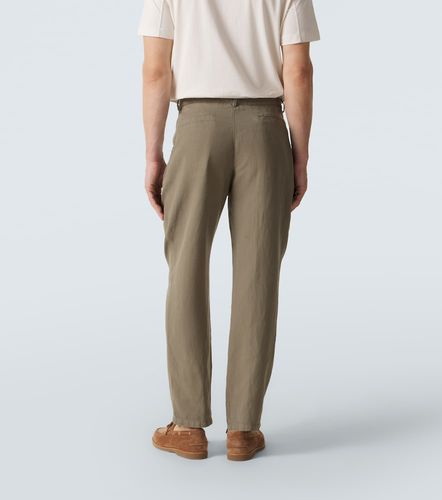 Pantalon droit en coton et lin - Brunello Cucinelli - Modalova