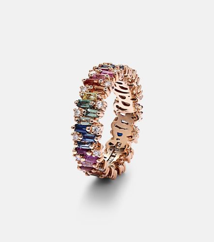 Bague en or 18 ct, diamants et saphirs - Suzanne Kalan - Modalova