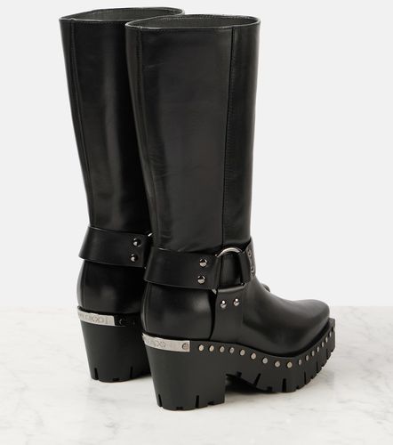 Bottes motard Quinn 75 en cuir à clous - Jimmy Choo - Modalova