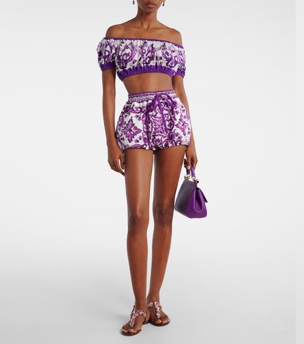 Top raccourci Majolica en coton - Dolce&Gabbana - Modalova