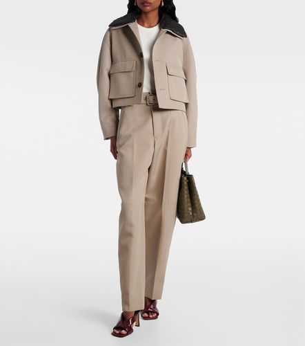 Pantalon droit à taille haute en laine - Bottega Veneta - Modalova