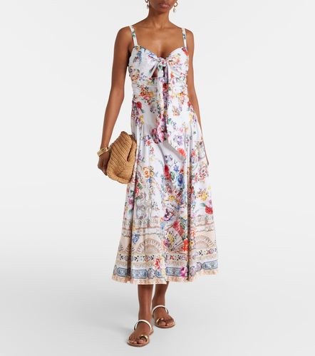 Robe midi en coton mélangé à fleurs - Camilla - Modalova