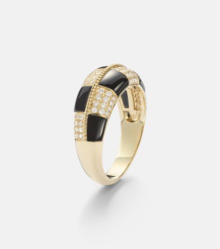 Yvonne Léon Bague Alliance Damier en or 9 ct, diamants et onyx - Yvonne Leon - Modalova