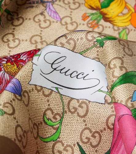 Foulard Flora GG en sergé de soie - Gucci - Modalova
