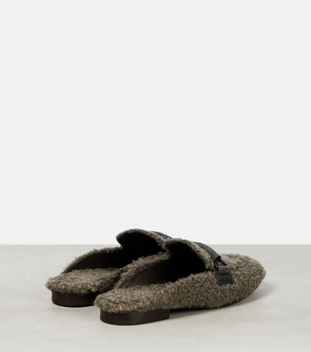 Mules en shearling à ornements - Brunello Cucinelli - Modalova