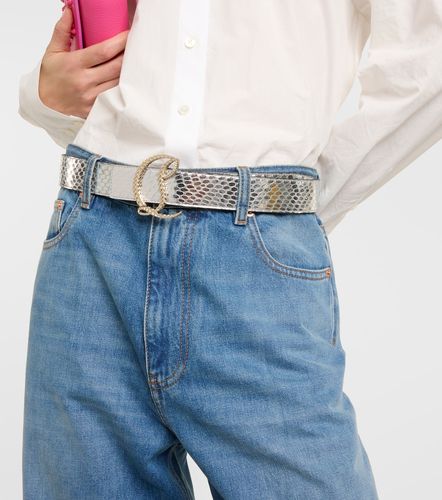 Ceinture CL 35 mm en cuir métallisé - Christian Louboutin - Modalova