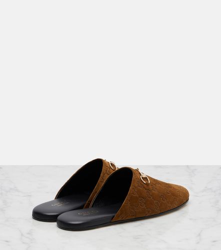 Gucci Mules Horsebit GG en daim - Gucci - Modalova