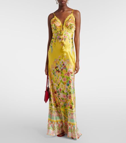 Robe longue imprimée en soie - Camilla - Modalova