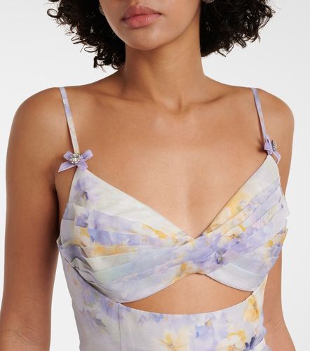 Robe midi Crush Twist en lin et soie à fleurs - Zimmermann - Modalova