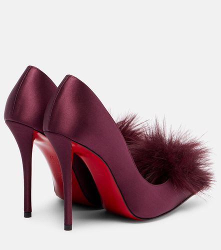 Escarpins Alana 100 en crêpe de satin à ornements - Christian Louboutin - Modalova