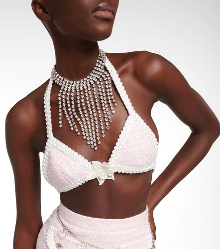 Soutien-gorge brodé en coton mélangé - Alessandra Rich - Modalova