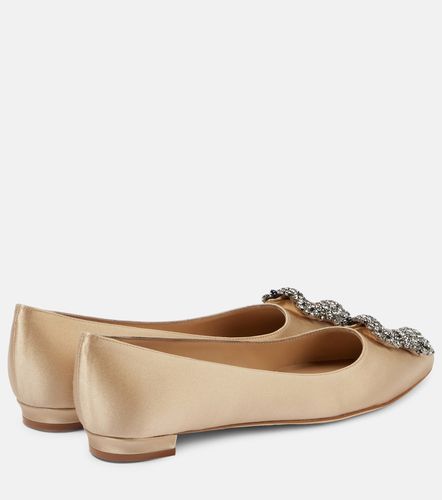 Ballerines Hangisiflat 70 en satin à ornements - Manolo Blahnik - Modalova