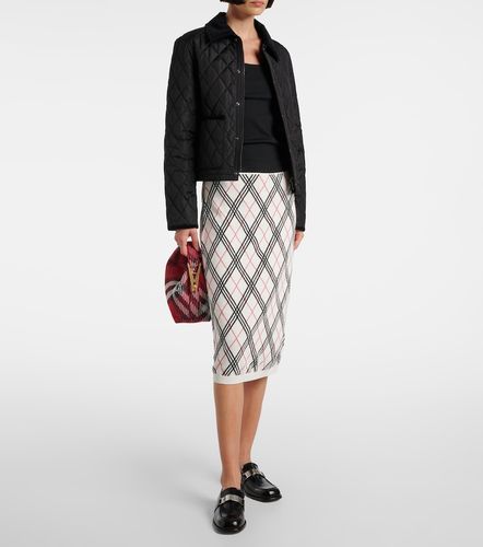 Burberry Jupe midi Argyle en coton - Burberry - Modalova