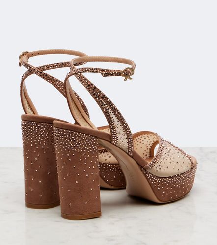 Sandales à plateau Rania en organza et daim - Gianvito Rossi - Modalova