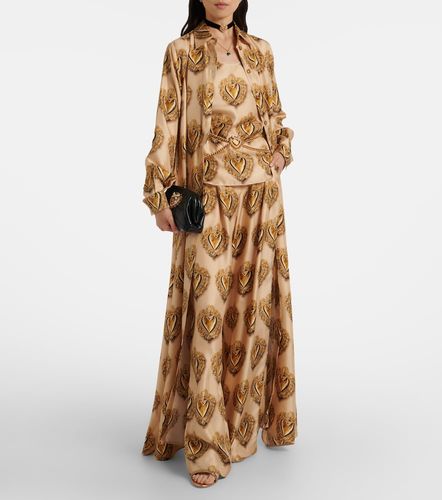 Robe chemise imprimée en soie - Dolce&Gabbana - Modalova