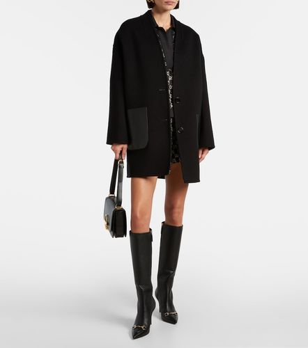Manteau Caban réversible en laine et cuir - Gucci - Modalova