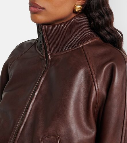 Veste bomber en cuir raccourcie - Polo Ralph Lauren - Modalova