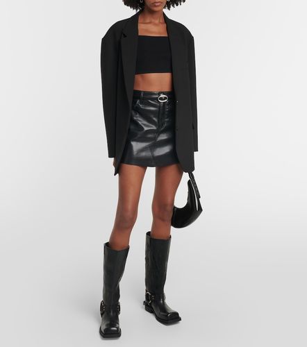 Mini-jupe Le High "N" Tight en cuir - Frame - Modalova