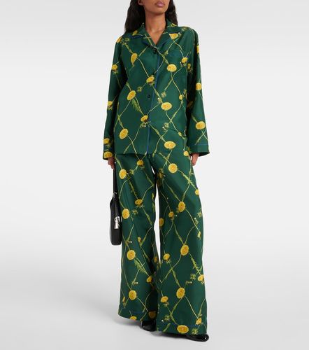 Pantalon de pyjama en soie à imprimé floral - Burberry - Modalova