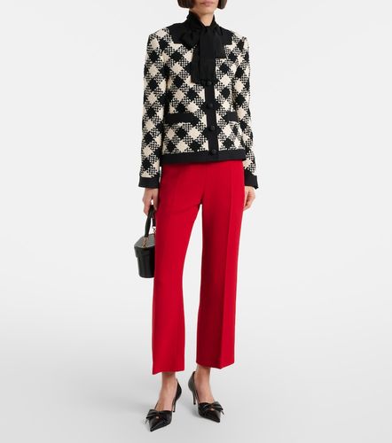 Pantalon droit VLogo en crêpe de laine vierge - Valentino - Modalova