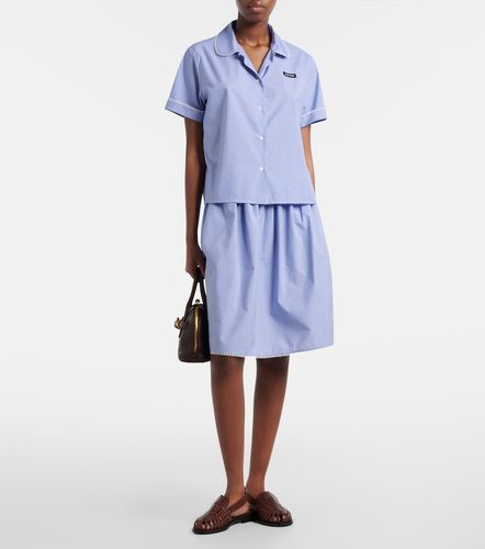 Jupe midi en coton à carreaux vichy - Miu Miu - Modalova