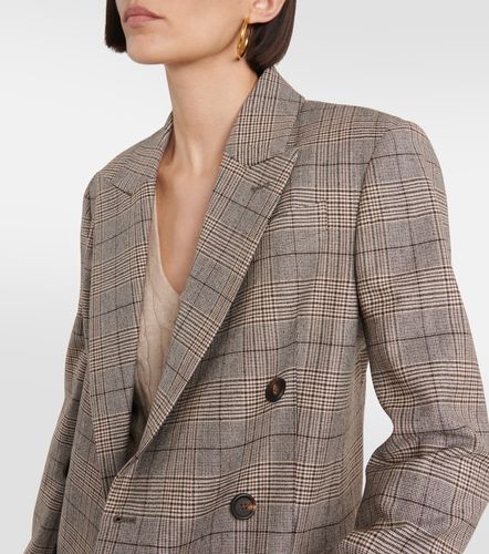 Blazer en laine et coton mélangés à carreaux - Brunello Cucinelli - Modalova