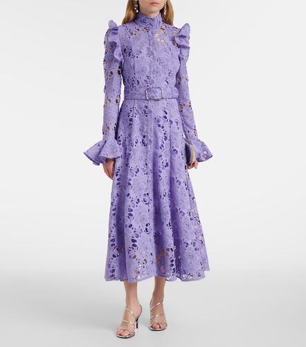 Robe midi Aliyah à fleurs dentelle - Leo Lin - Modalova
