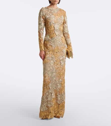 Robe longue en guipure - Oscar de la Renta - Modalova