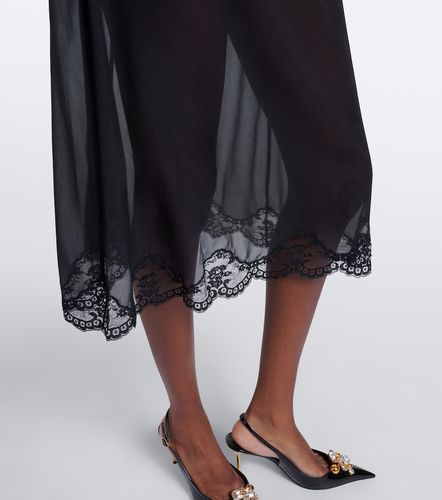 Robe midi en soie, coton et dentelle - Dolce&Gabbana - Modalova